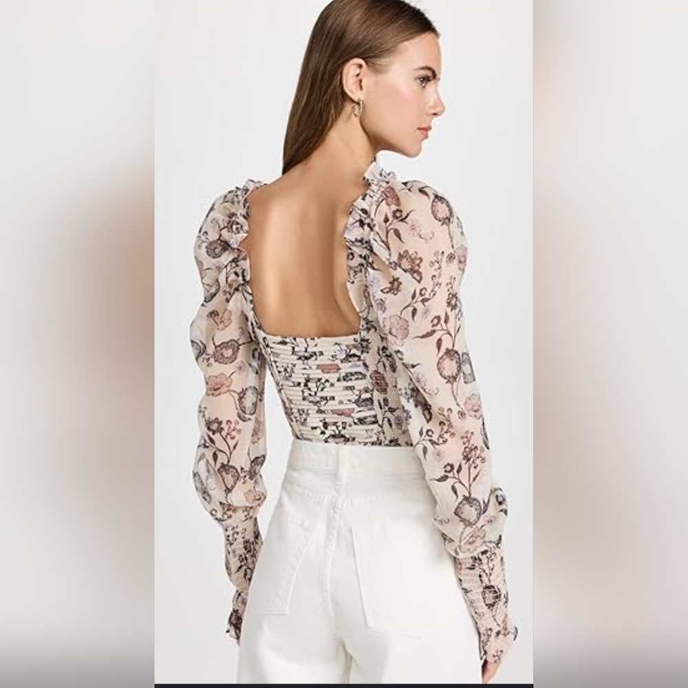 NWOT Free People Brunch Date Bodysuit in Cream, Size XS - Picture 5 of 13